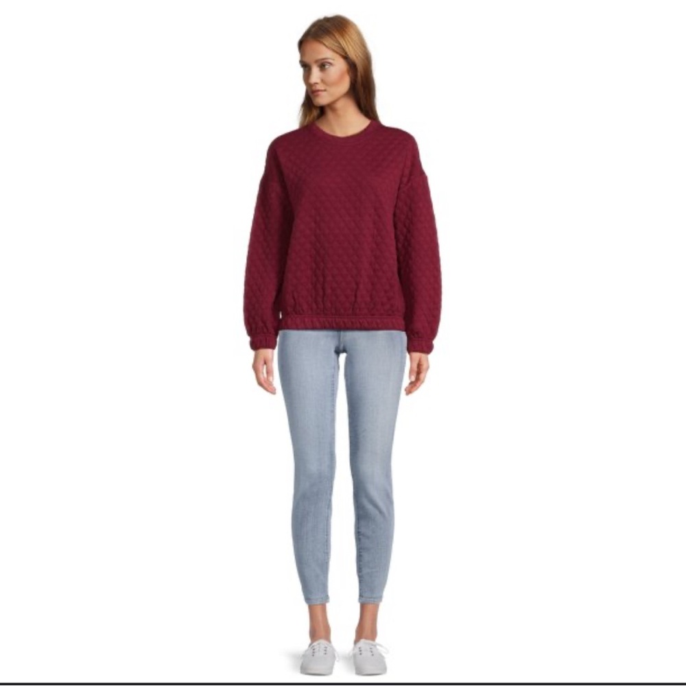 Time and Tru Women's burgundy Crew Neck Sweatshirt XXXL